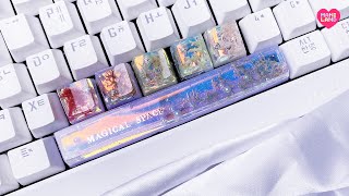 ✨Space bar Completed✨ Holographic Keycaps resin art