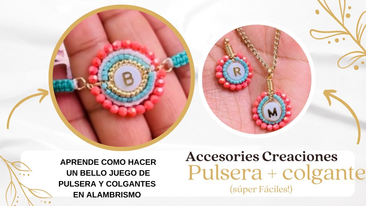 ✓Diy pulsera y dije| de hilo | dije con letras| pulsera de letras| set de y pulsera YouTube