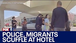 Yonkers police, migrants scuffle at hotel shelter