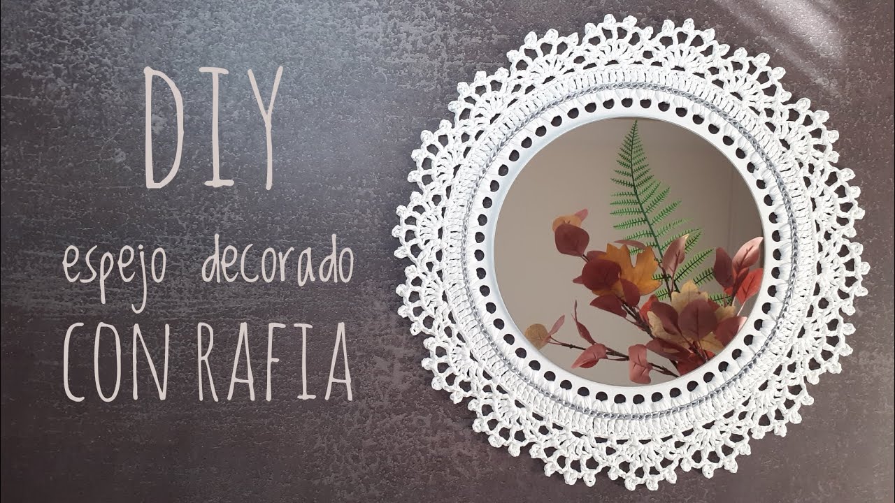 DIY. Mirror. Espejo decorado con rafia. @María Shumilova