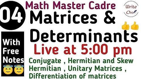 Matrices and Determinants  for Math Master Cadre |Chapter -01 | Master Cadre Punjab | Deeply Explain