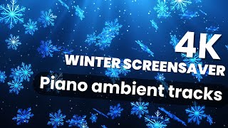 2 Hours of Peaceful Falling Snowflakes ❄️ | 4K Ultra HD Winter Screensaver with Relaxing Piano Music