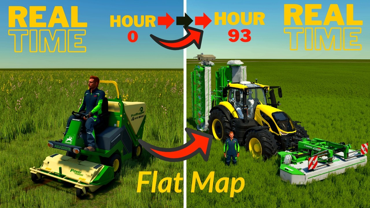 farming Simulator 25 Flat Map Real-Time (93 hours)  Timelapse  Mega Farm fs25 gameplay