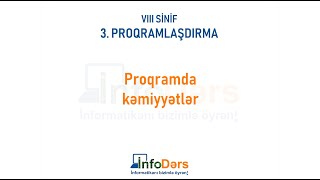 Proqramda Kəmiyyətlər 8-Ci Sinif
