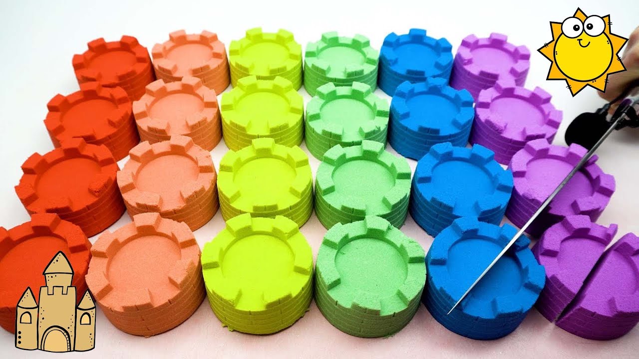 Satisfying Video | How to Make a Rainbow Sand Castle from Kinetic Sand 🏰🌈  Rainbow Sand Sand HT