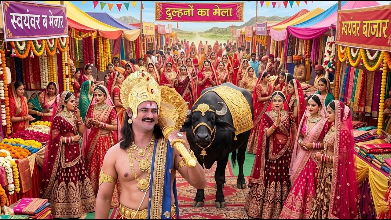 दुल्हनों के स्वयंबर में जब भैंसे को लेकर पहुंचे यमराज | Yamraj Comedy @minitv86