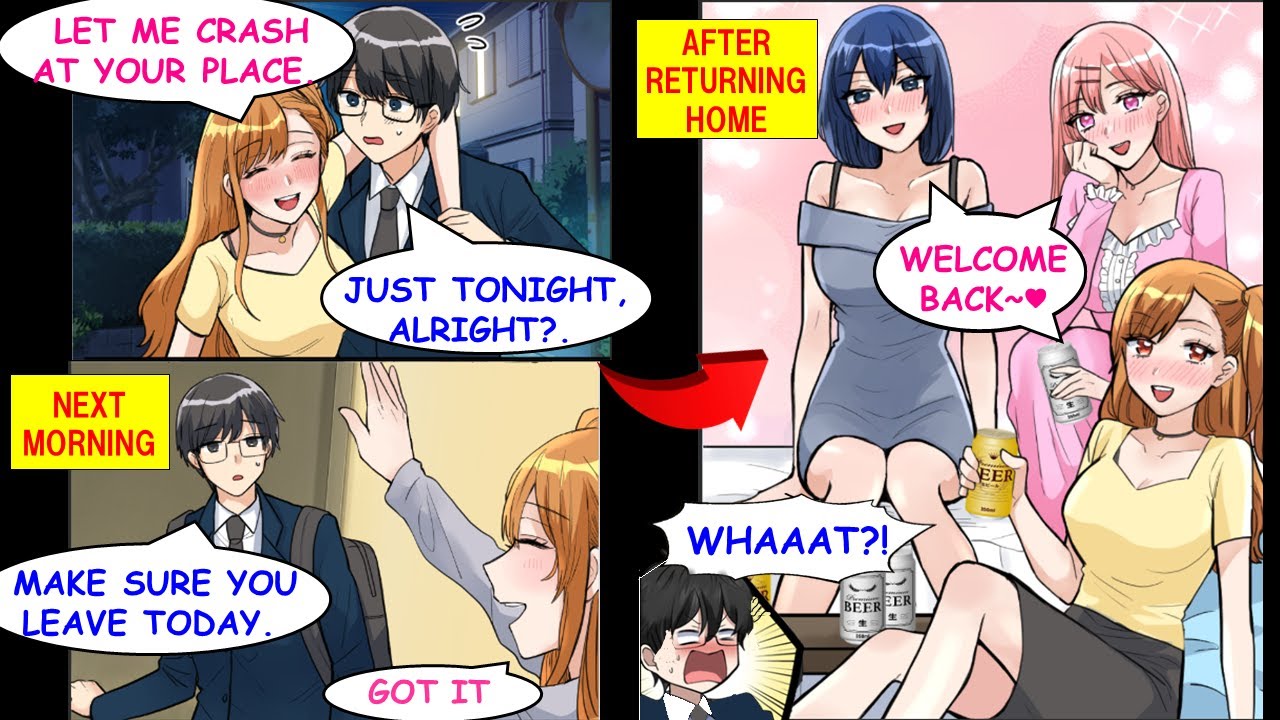 Let a Drunk Girl Crash at My Place and Now My House Is a Hangout Spot for Hotties[Manga Dub][RomCom]