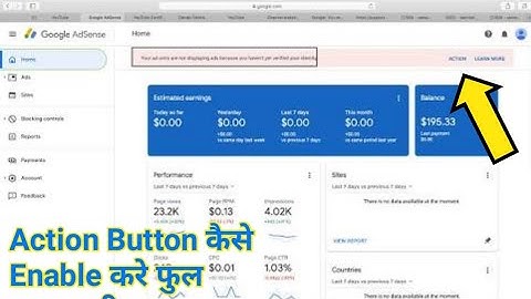 Google Adsense Action Button Not Showing || Youtubr Adsense Account Action Button Not Showing