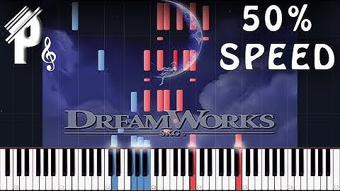 Dreamworks Intro Piano Tutorial (full & half speed) | Piano Shire