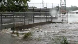 LinnMar High School's Armstrong Field floods