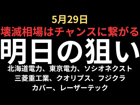 【負け報告多数】チャートで見る明日の狙い｜北海道電力、東京電力、ソシオネクスト、三菱重工業、クオリプス、カバー等