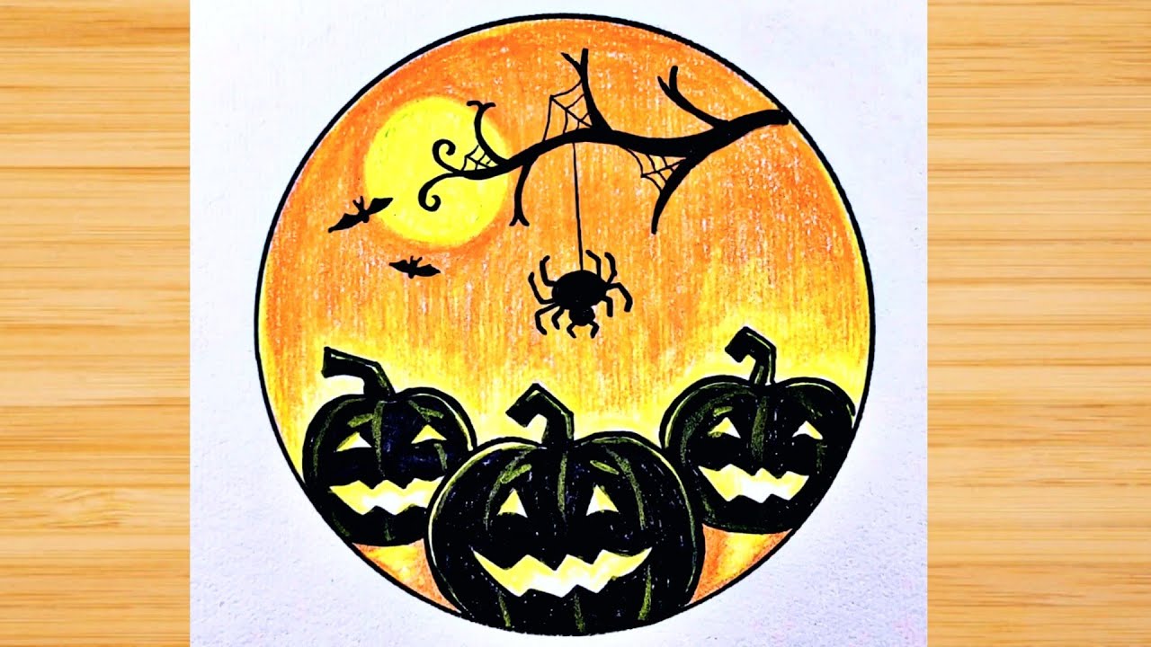 Cómo dibujar calabazas de Halloween / Dibujos sencillos para principiantes  - thptnganamst.edu.vn