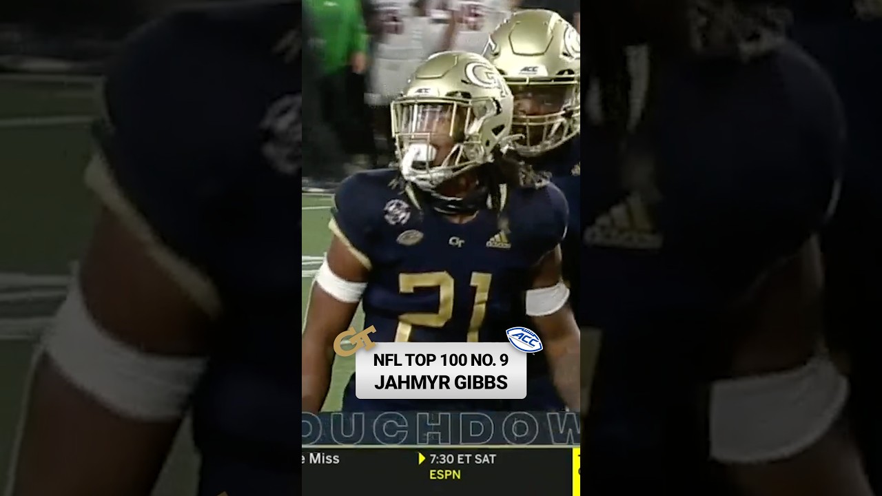 At No. 9 on the NFL Top 100 list, the former #GeorgiaTech great Jahmyr Gibbs. 🐝 #collegefootball