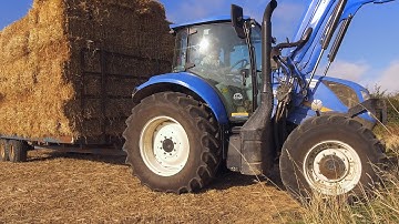 Loading Wheat Straw Bales on Rousdon Estate -  30 Aug 2019  (Allhallows, 4K, UK)