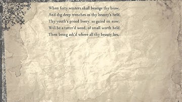 Shakespeare sonnets (Literature/Poetry) Sonnet 2: When forty winters shall beseige thy brow