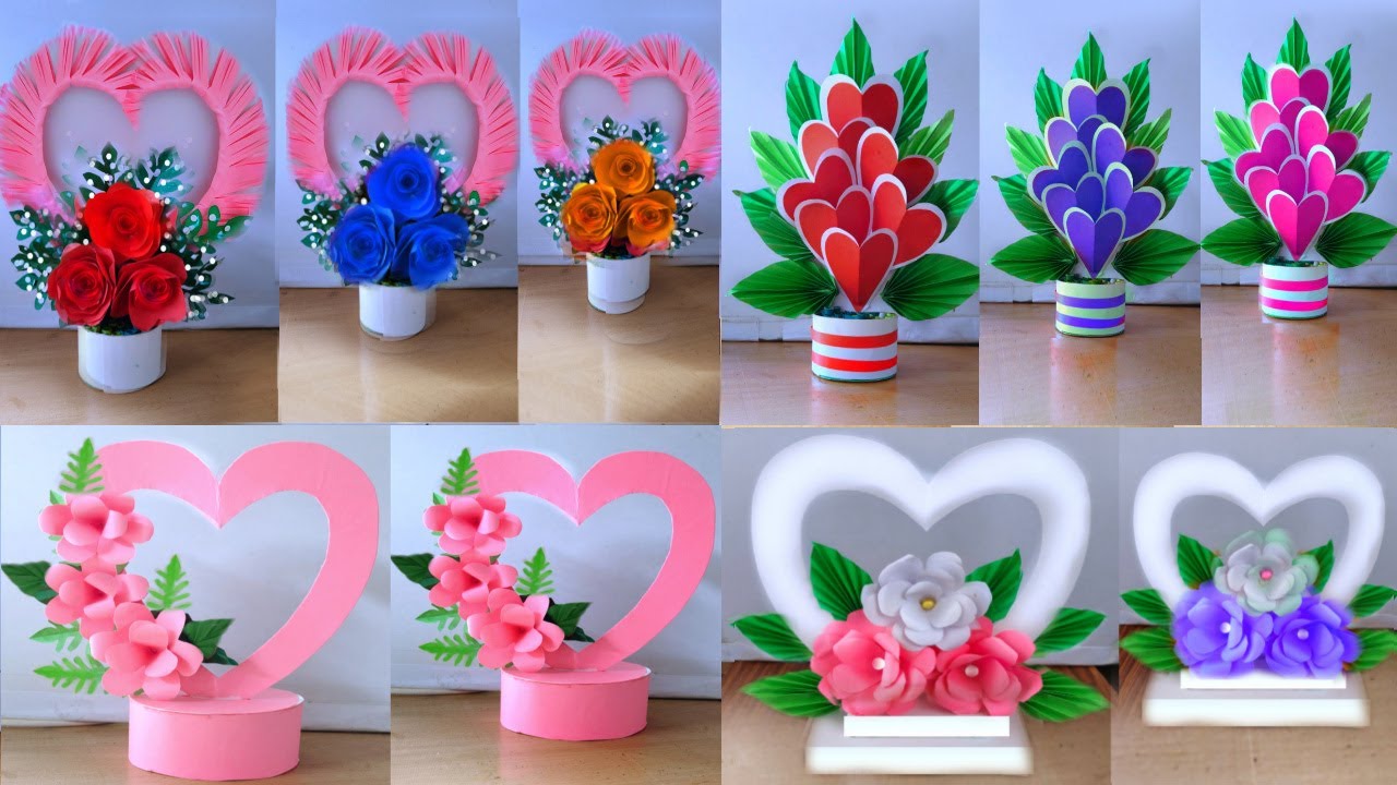 4 beautiful interesting valentine's day crafts ideas / diy flower bouquet / lovers day gifts idea's