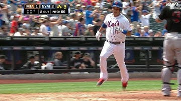 MIA@NYM: Granderson hits an RBI ground-rule double