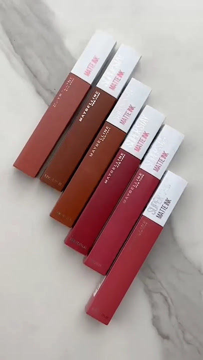 Maybelline matte ink lipstick swatches💕#maybellinelipstick #maybelline #transferprooflipstick #viral