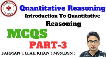 Quantitative Reasoning MCQS | Introduction To Quantitative Reasoning MCQS | KMU MCQS Unit-1 Part-3.