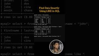 SQL - Find data smartly using like in SQL #codeshuru #sql #programming