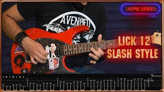 Slash Style  Guitar Lick 12  With Tabs