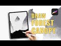 Draw Forest Canopy in Procreate। Digital Art in 4k