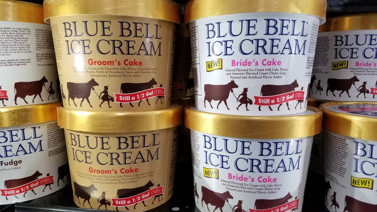 Tasting New Blue Bell Bride's Cake Ice Cream - YouTube