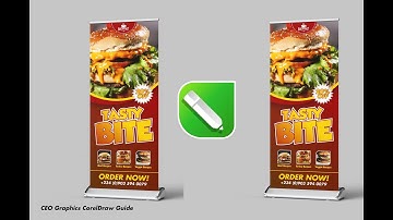 HOW TO DESIGN A RESTAURANT FOOD ROLL UP BANNER - CORELDRAW TUTORIAL