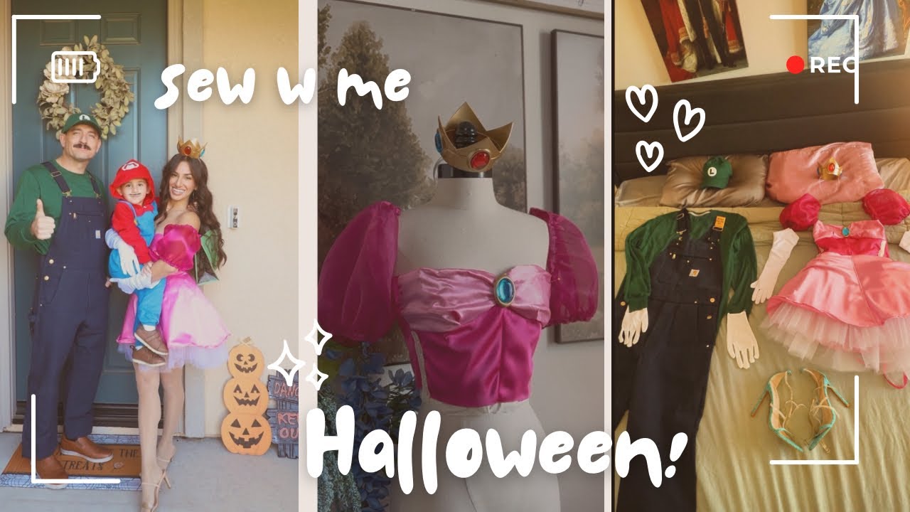 Making Princess Peach Cosplay Costume for Halloween to Match Mario & Luigi   Happy Halloween!