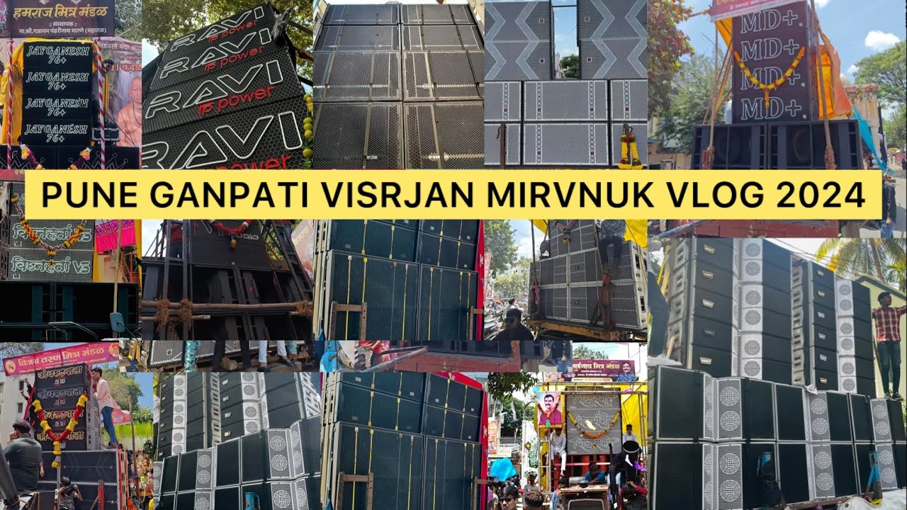 PUNE GANPATI VISRJAN VLOG 2024 || DJ LINEUP SETUP🔊 || KOTHRUD SOUND COMPETITION