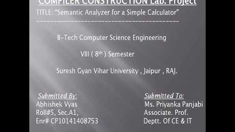 Semsntic analyzer for a calculator  by Abhishek vyas