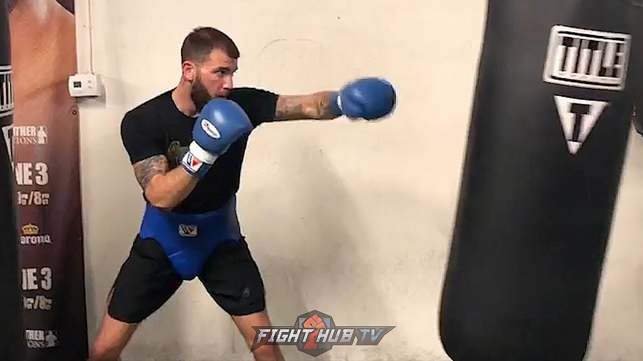heavy bag training benefits CALEB PLANT LAUNCHING POWER JABS ON THE HEAVY BAG, PUTTING IN WORK FOR MIKE LEE FIGHT