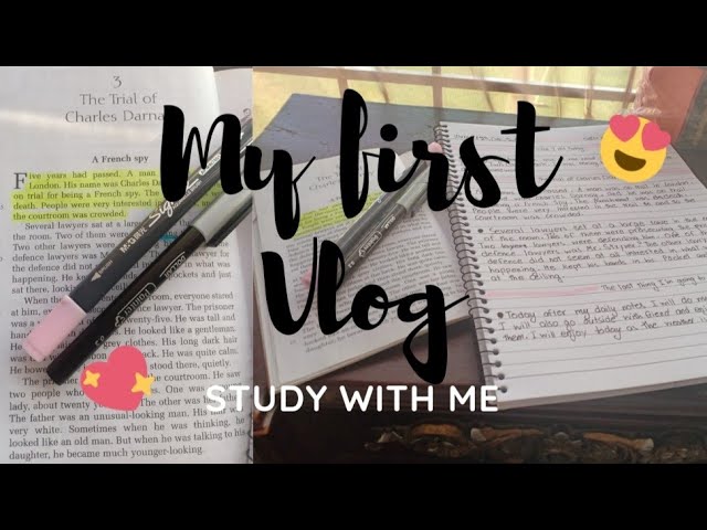 My first Vlog | Study with me | By cuddlyhugs ✨ class=