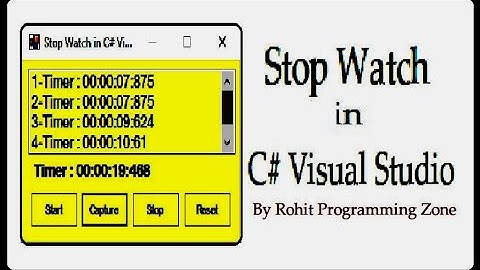 Stop Watch in C# Visual Studio by Rohit Programming Zone