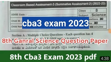 ap class 8th sa2 cba3 general science ps and ns question paper 2023🔥8th general science ps and ns