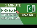 Excel Freeze Top Row and First Column (2020) - 1 MINUTE