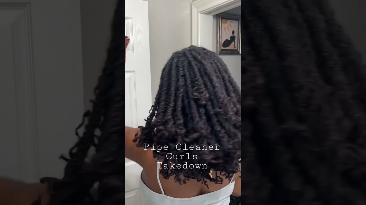 Pipe cleaner loc curls take down. #loccurls #pipecleanercurlswithlocs