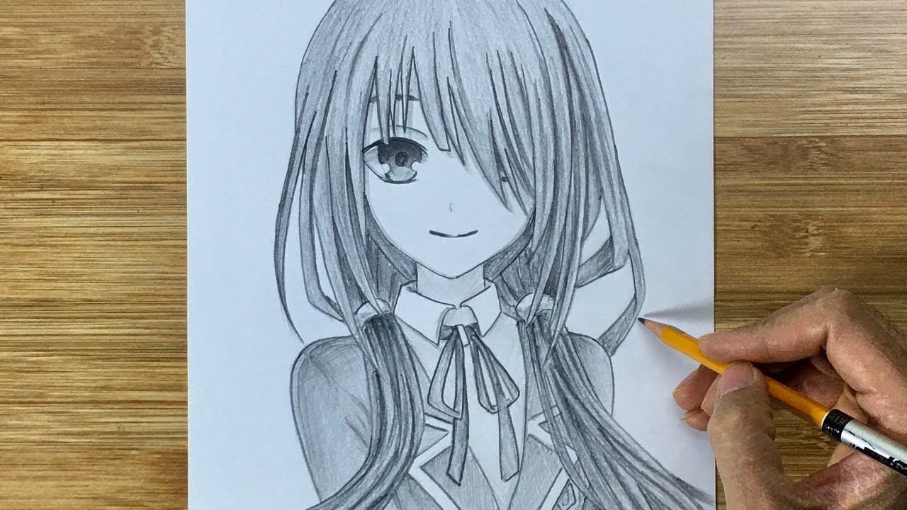 Drawing Simple Anime | How To Draw Kurumi Easy #348 | Cong Dan Art - Youtube