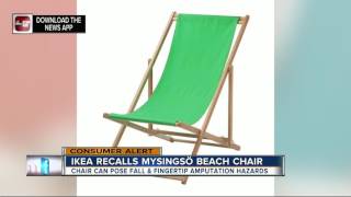 IKEA has recalled more than 33000 beach chairs because they can collapse, posing fall and fingertip amputation hazards.