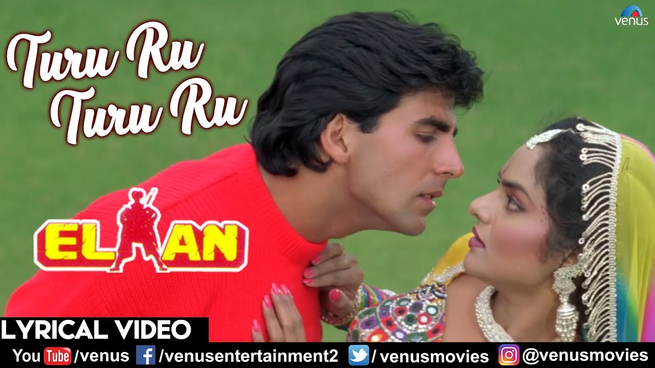 Turu Ru Turu Ru   Lyrical Video  Akshay Kumar and Madhoo  Kumar Sanu  Elaan  90s Romantic Songs