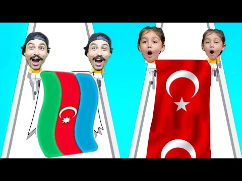 EN GÜZEL BAYRAK BOYAMA OYUNUNDA AZERBAYCAN BAYRAĞINI BOYADIK 😄 Flag Painters