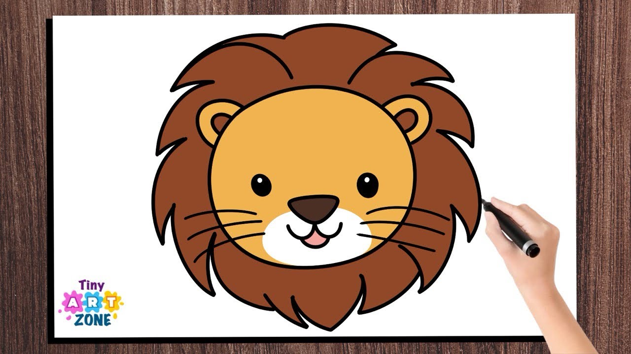 Cute Lion Drawing For Kids How To Draw A Lion For Kids DrawingNow