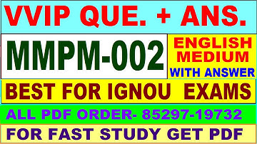 MMPM 002 important questions with answer in English | mmpm 002 Previous Year Question Paper
