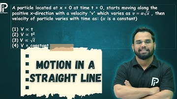 A particle located at x = 0 at time t = 0, starts moving along the positive x–direction...