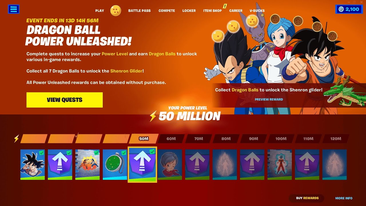 Fortnite Dragon Ball event challenges, rewards, and Adventure