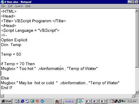 if then else - VBScript tutorial