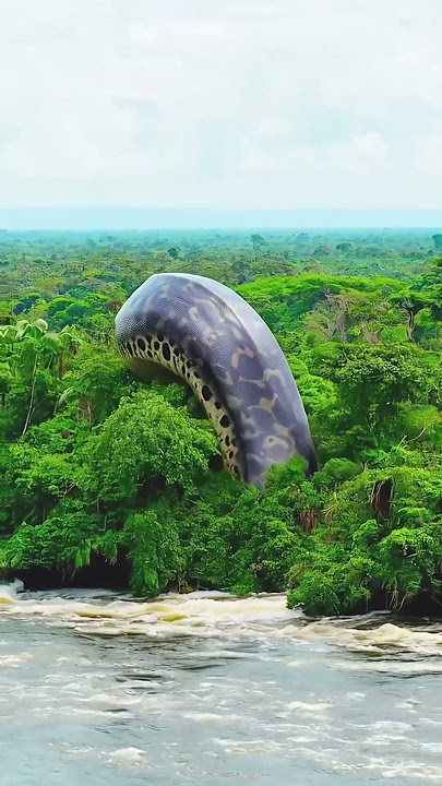 When the biggest monster awakens, everyone runs away #snake #giant #anaconda #snakevideo #amazon