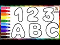 Dibuja Y Colorea Números Y Letras 123 Y ABC De Arcoiris 🌈 Dibujos Para Niños