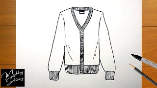 How to Draw a Cardigan Sweater