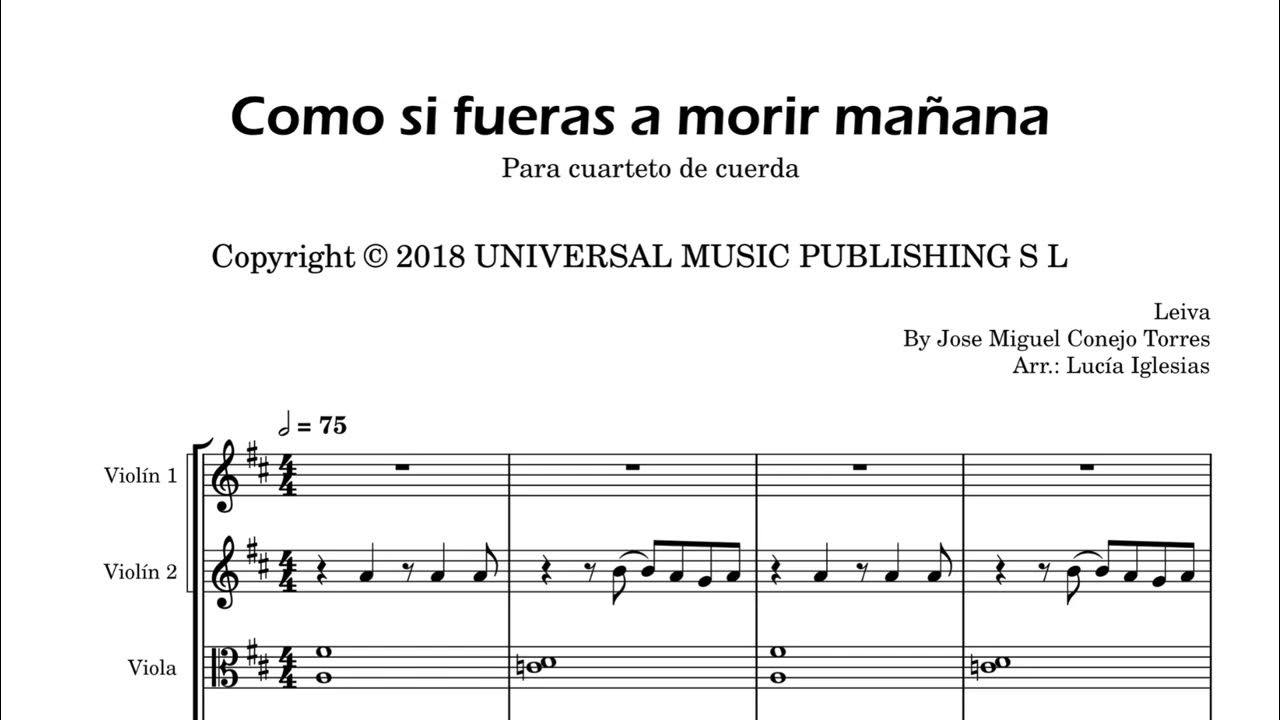 Como si fueras a morir mañana - Leiva (Cover string quartet) Como si fueras a morir mañana - Leiva (Cover string quartet)